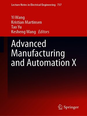cover image of Advanced Manufacturing and Automation X